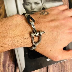 Diesel leather and metal bracelet.